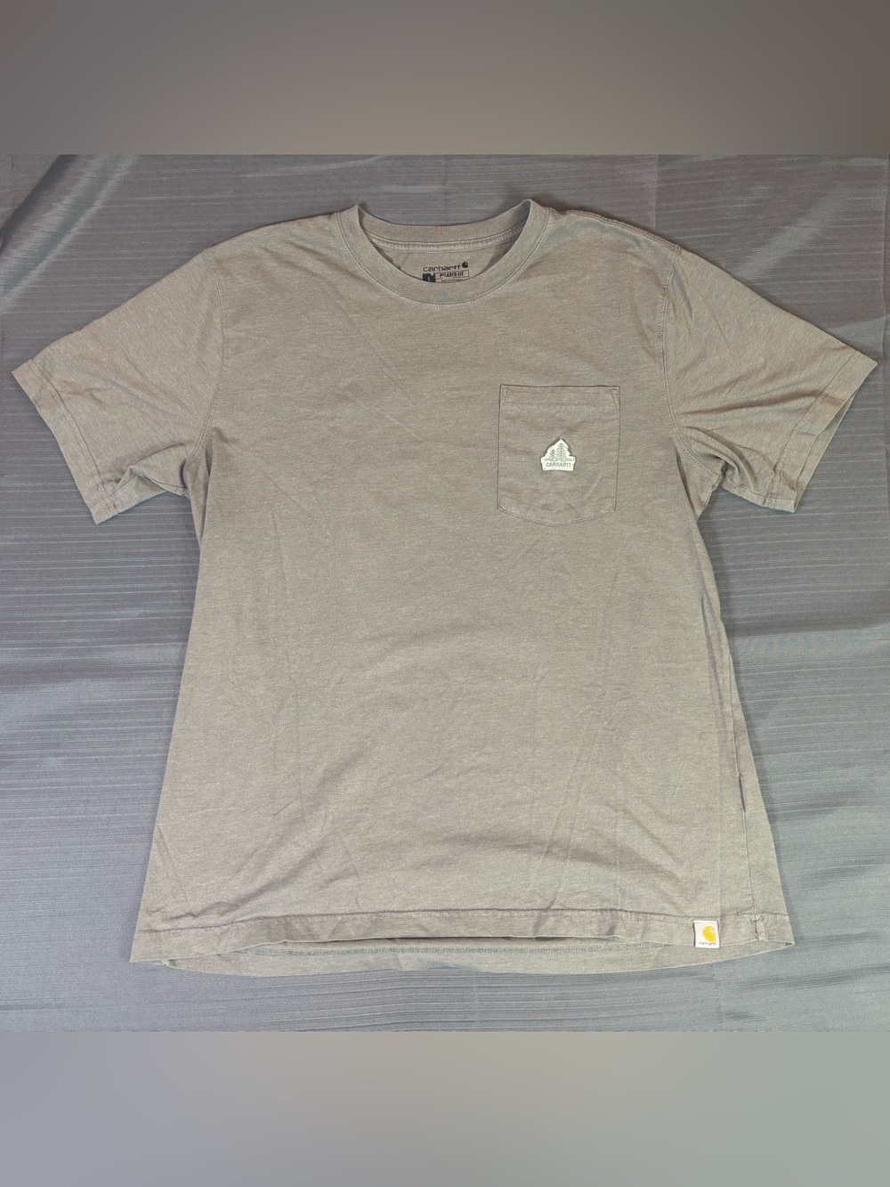 Carhartt Pocket T Shirt Large Relaxed Fit Tree Logo Graphic Gray Outdoor Tee